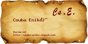 Csuba Enikő névjegykártya